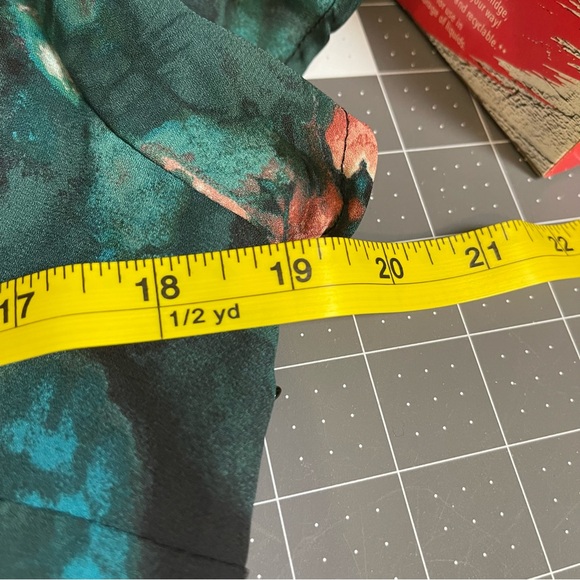 Whimsy Floral Wrap Dress in Teal Pattern - Picture 11 of 13